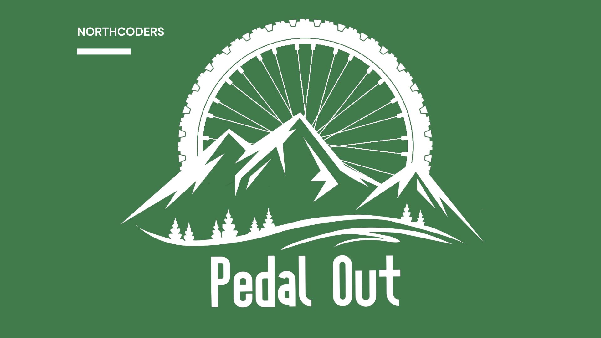 A mobile app displaying cycling trails and group rides, with a scenic trail map in the background
